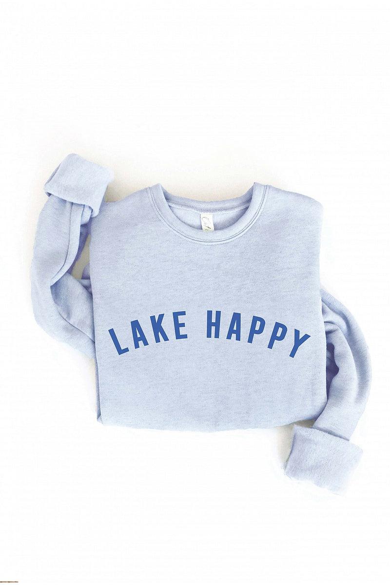 Lake Happy Graphic Sweatshirt Light Blue