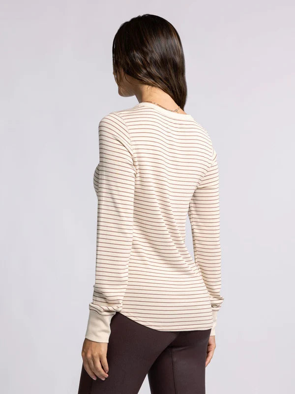 Stacy Long Sleeve Top White Swan Clove Stripe