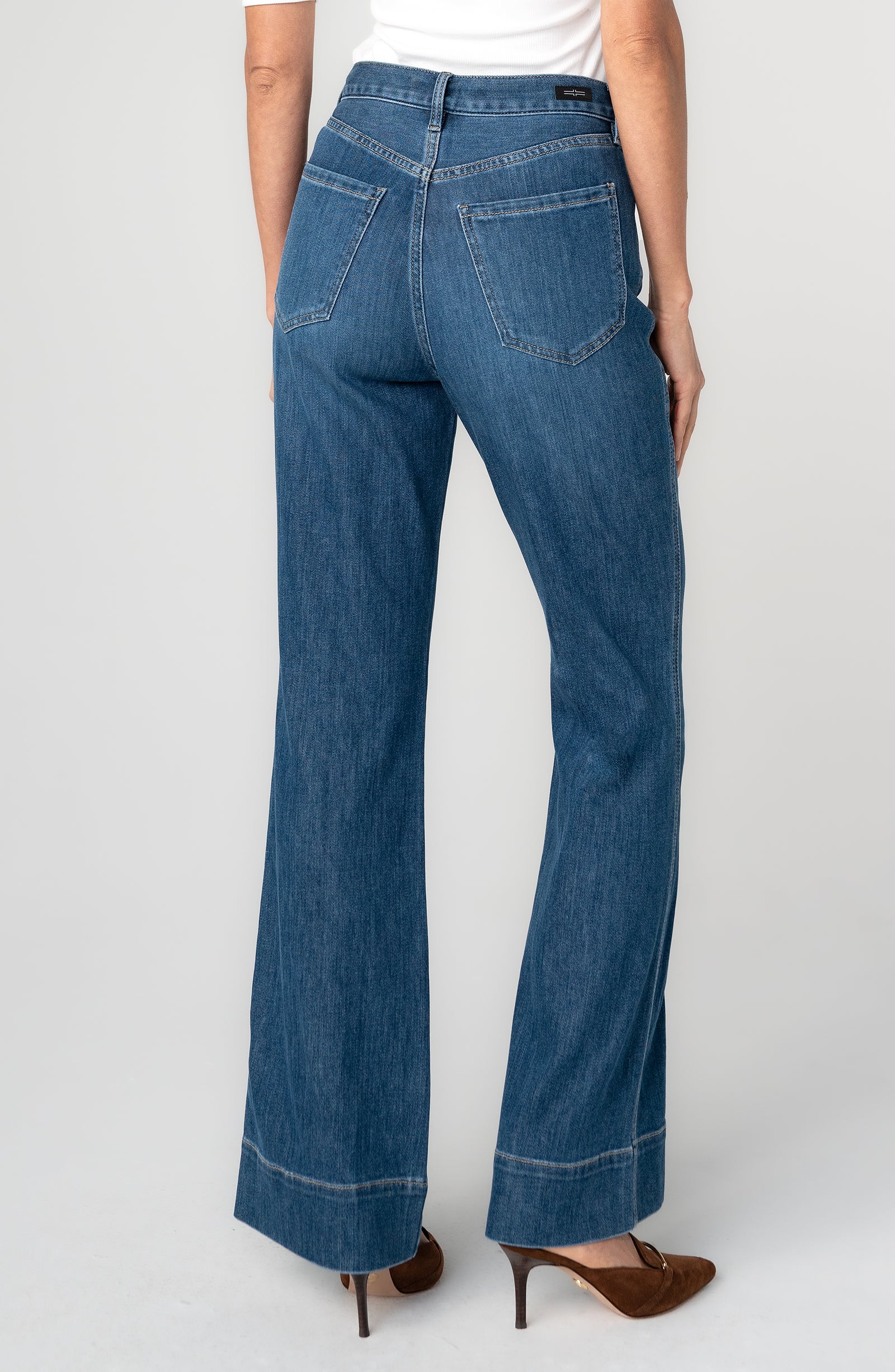 Relaxed High Rise Seamed Bootcut Jeans Bayshore