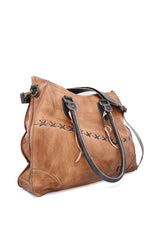 Bruna Convertible Shoulder Bag Tan + Black Rustic