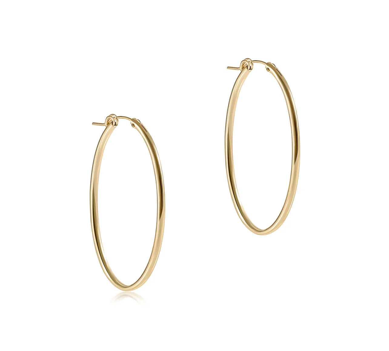Oval Gold 2" Hoop Earrings