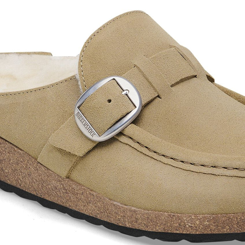 Buckley Suede Sherling Clogs Taupe