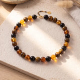 Chunky Beaded Necklace Brown
