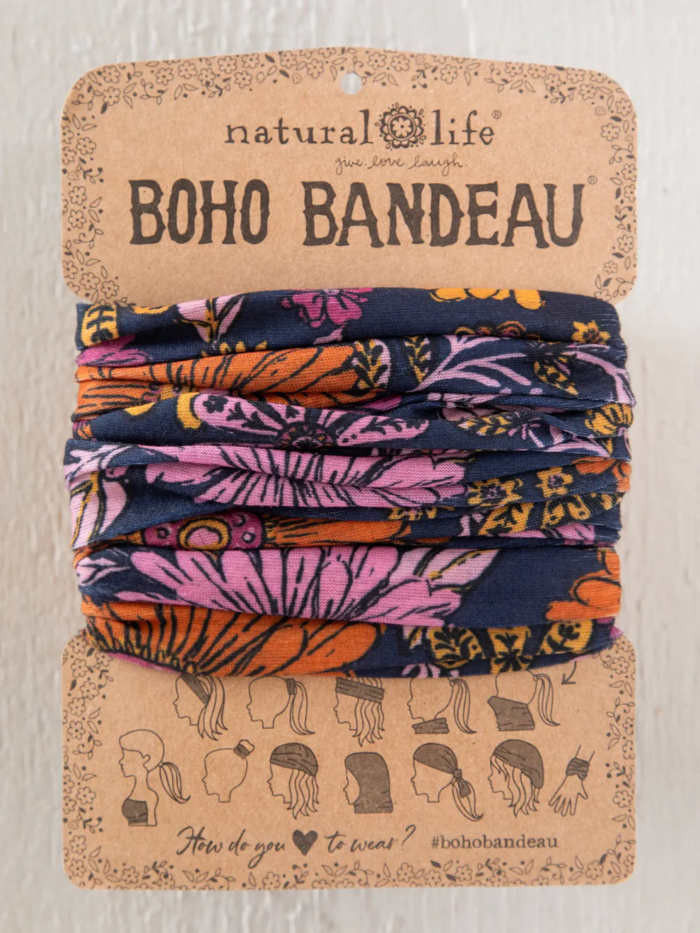 Full Boho Bandeau Navy Whimsical Daisies