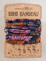Full Boho Bandeau Navy Whimsical Daisies
