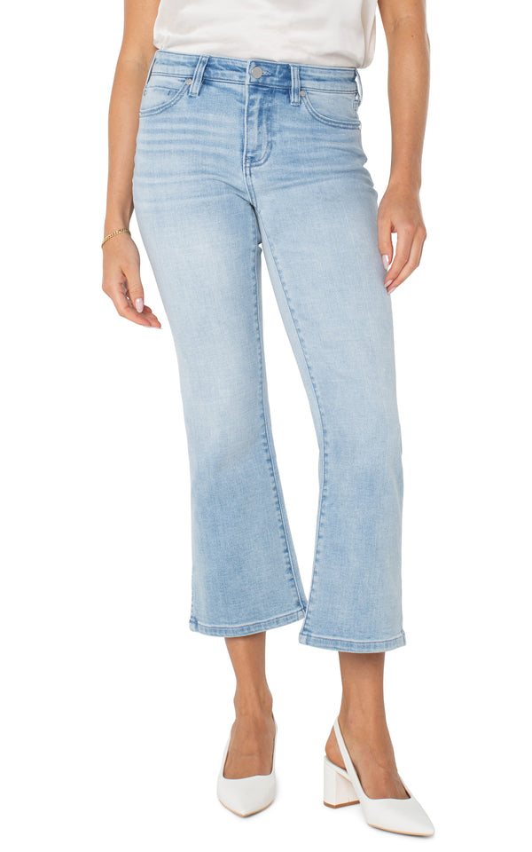 Hannah Slit Hem Crop Flare Jeans Clarkdale