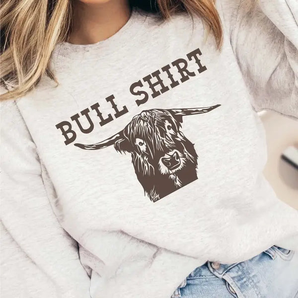 Bull Shirt Wholesale Graphic Sweatshirt Ash