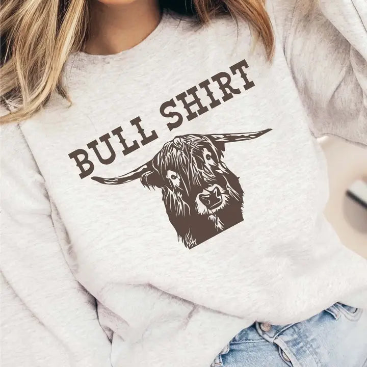 Bull Shirt Wholesale Graphic Sweatshirt Ash