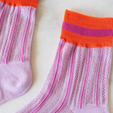 Ankle Mesh Striped Socks