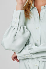 Oversized Button Up Shirt Light Blue Grey