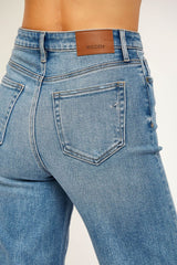 Ella High Rise Wide Straight Leg Destructed Jeans Medium