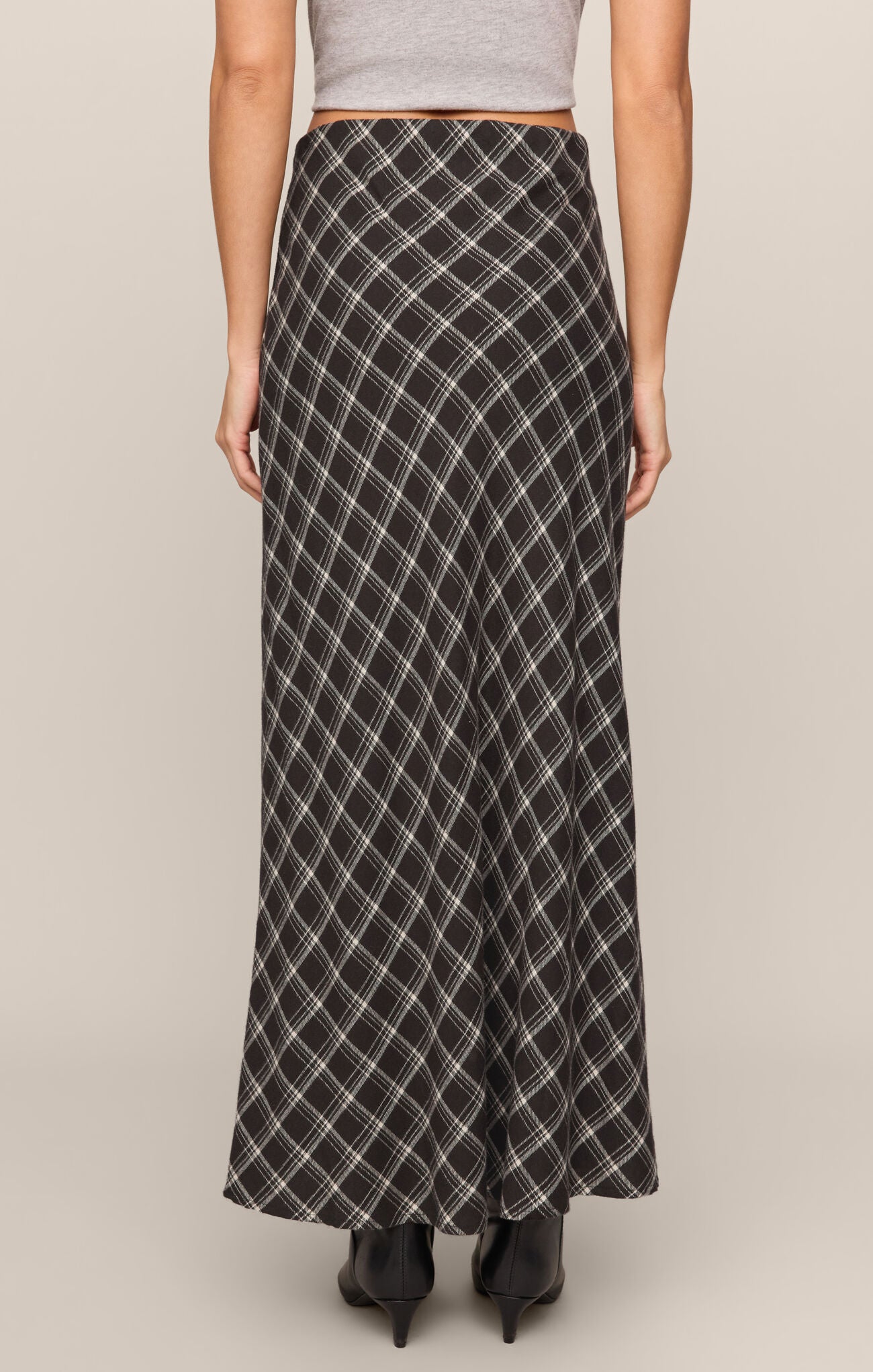 Europa Plaid Skirt Ash Black
