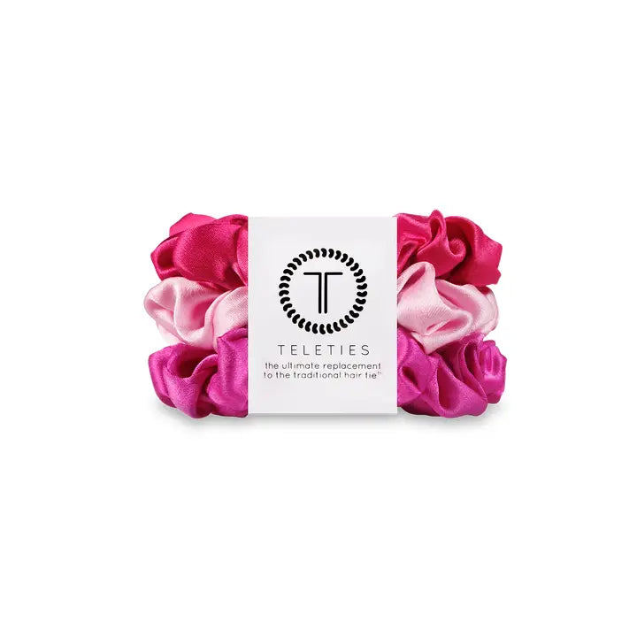 Teleties Silk Hair Scrunchie Small 3 Pack Rose All Day