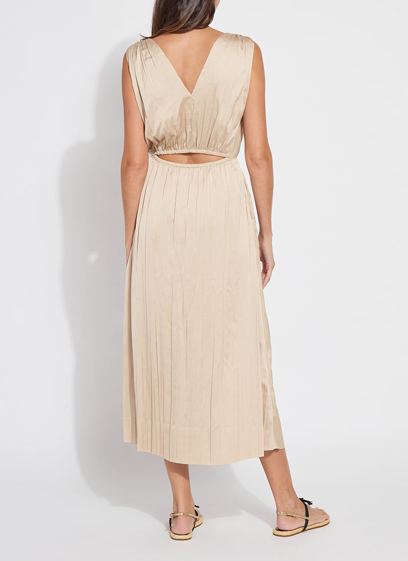 Packable Pleated Midi Dress Chablis