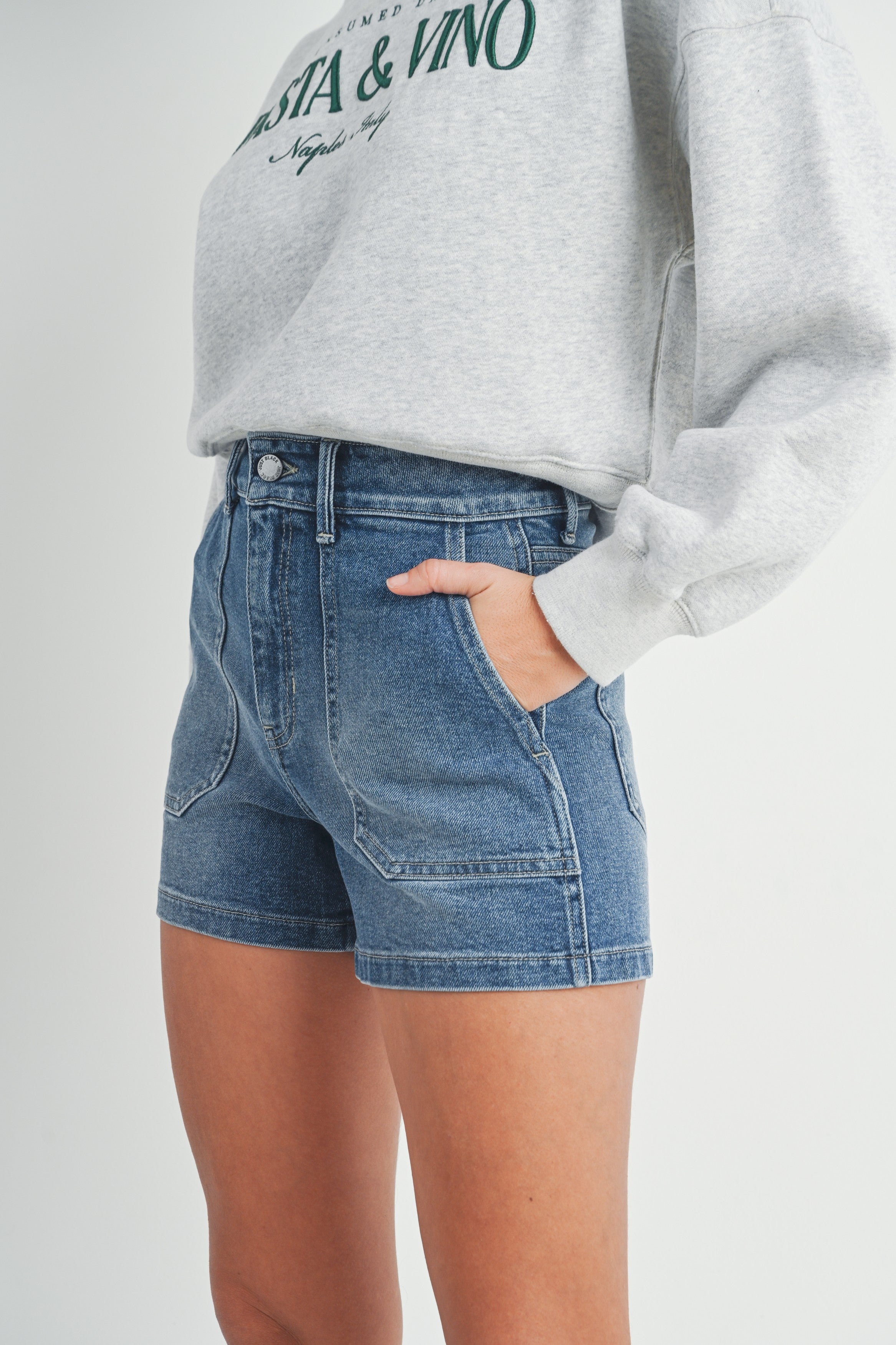High Rise Utility Cargo Shorts Medium