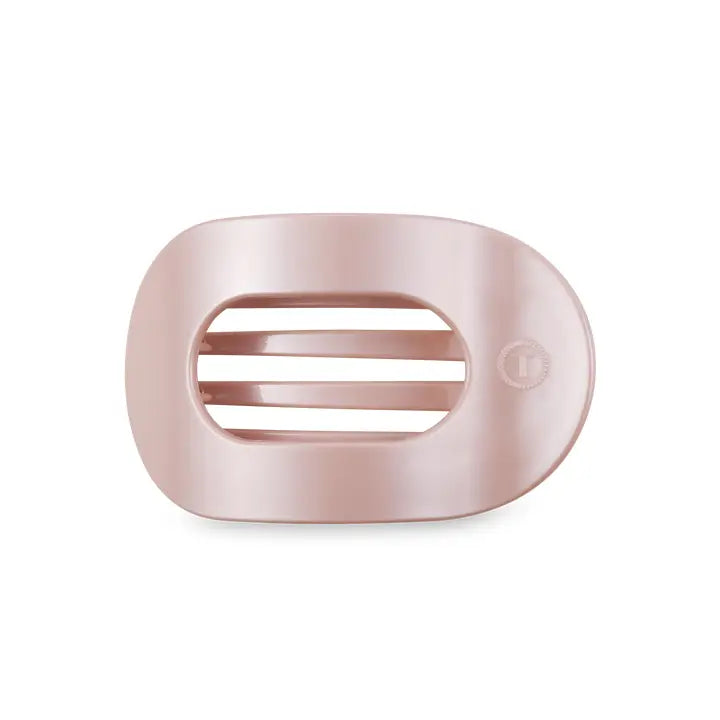 Teleties Medium Flat Round Hair Clip Pearly Pink
