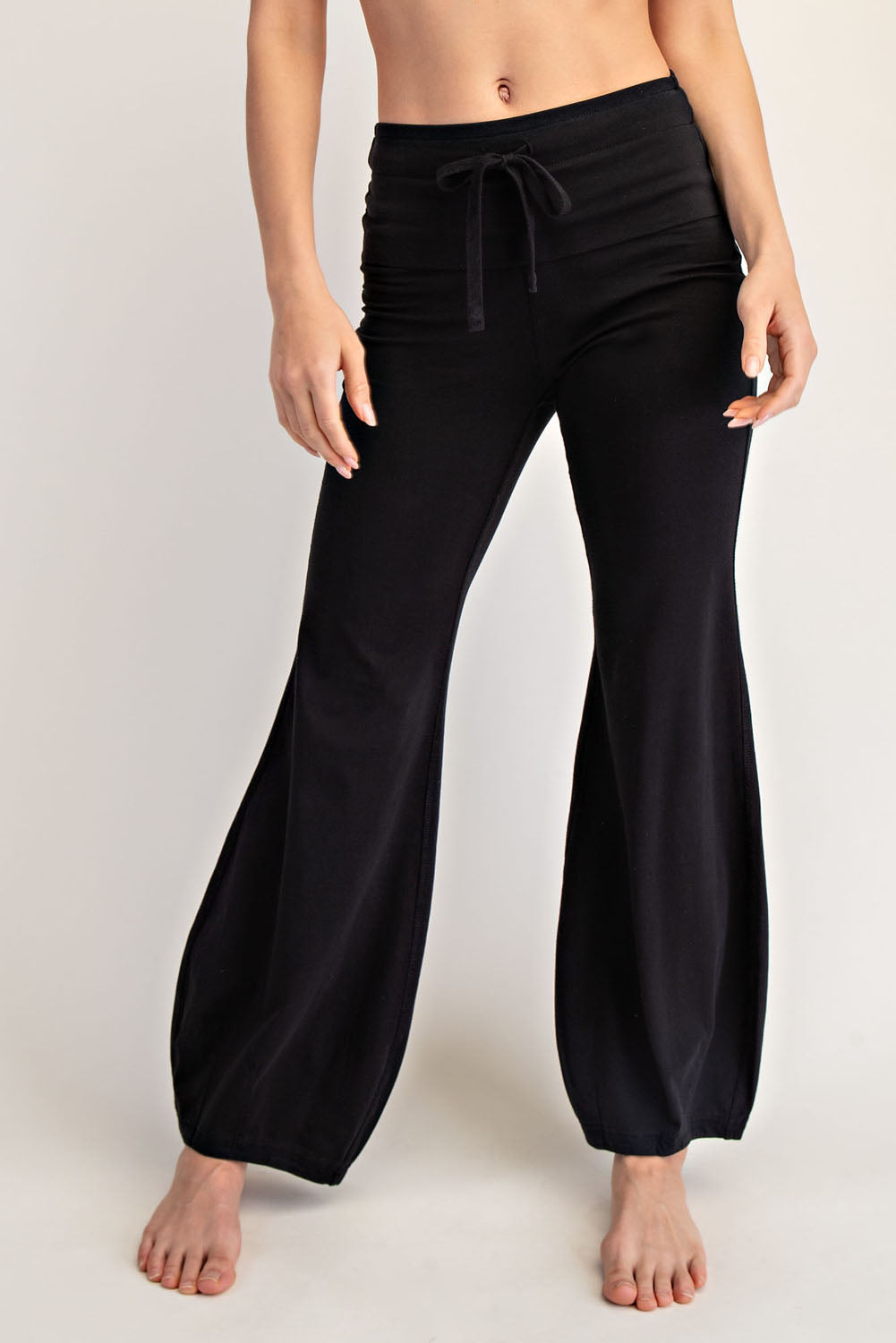 Bubbled Flare Yoga Pants Black