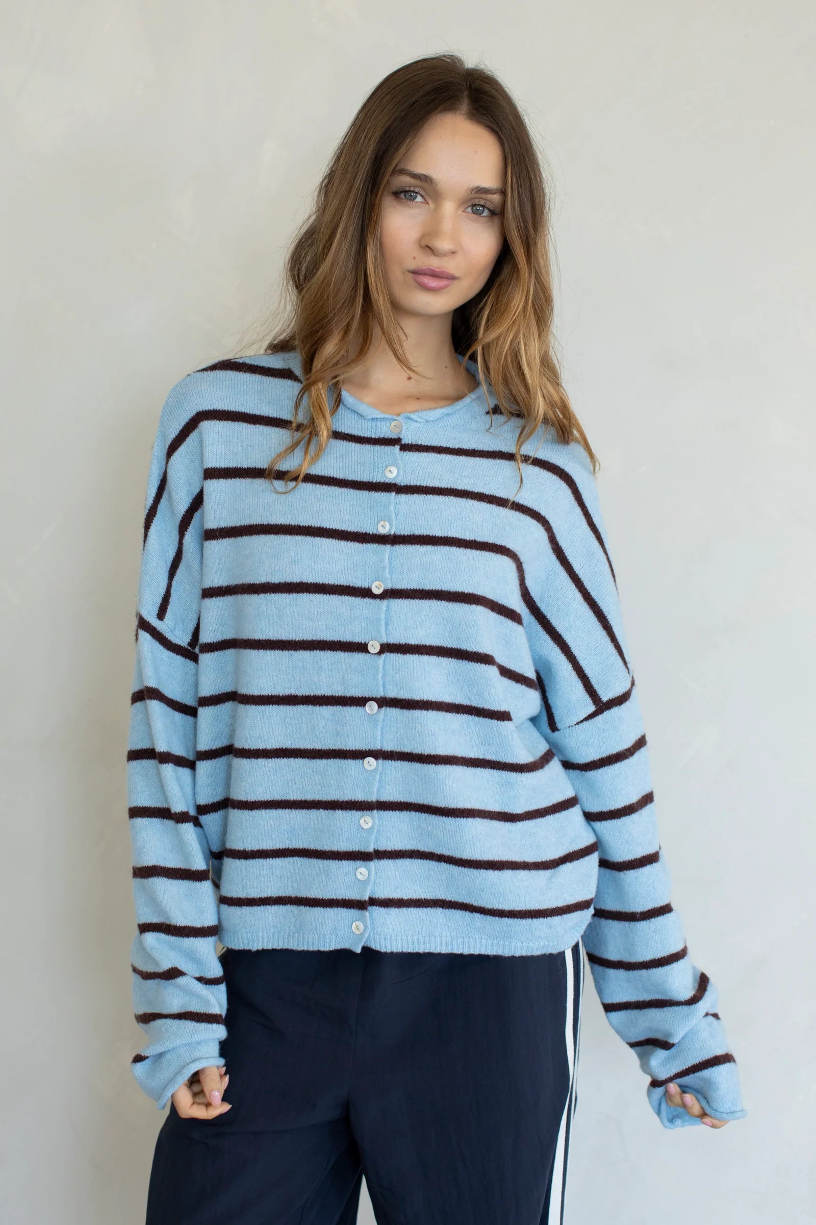 Cabana Stripe Piper Cardigan Blue