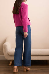 Button Front Lined Jacket Pink Flambe