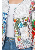 Aspen Floral Quilted Patchwork Reversible Jacket White Multi