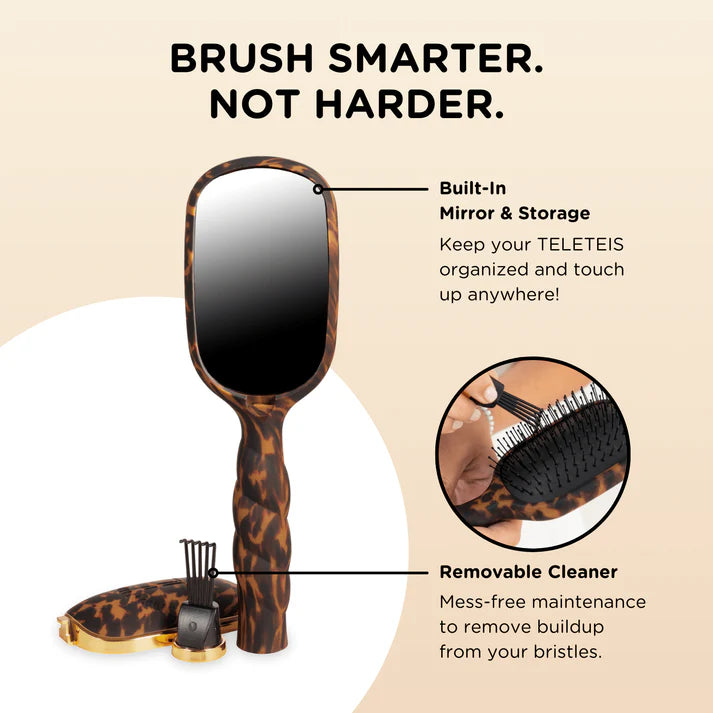 Teleties Hair Brush Tortoise Detangler - Fine Hair