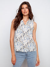 Sleeveless Ruffle Neck Top Zephyr