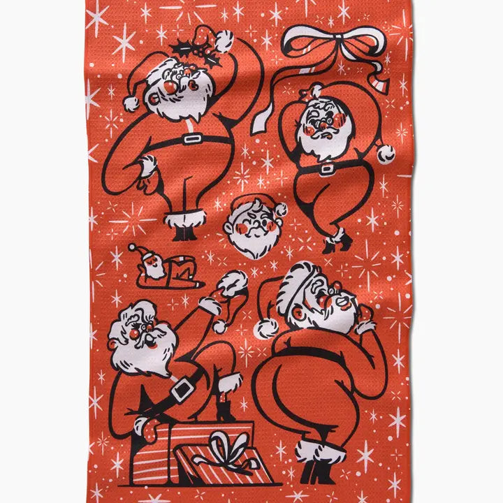 Geometry Tea Towel Sexy Santa