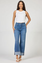 Holly High Rise Cuffed Wide Leg Jeans Abbey Road