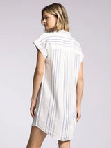 Judson Button Down Dress Coastal Grey Stripe