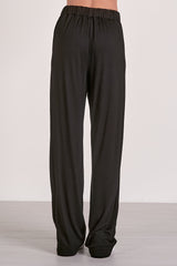 Structured Pull On Straight Leg Pants Black