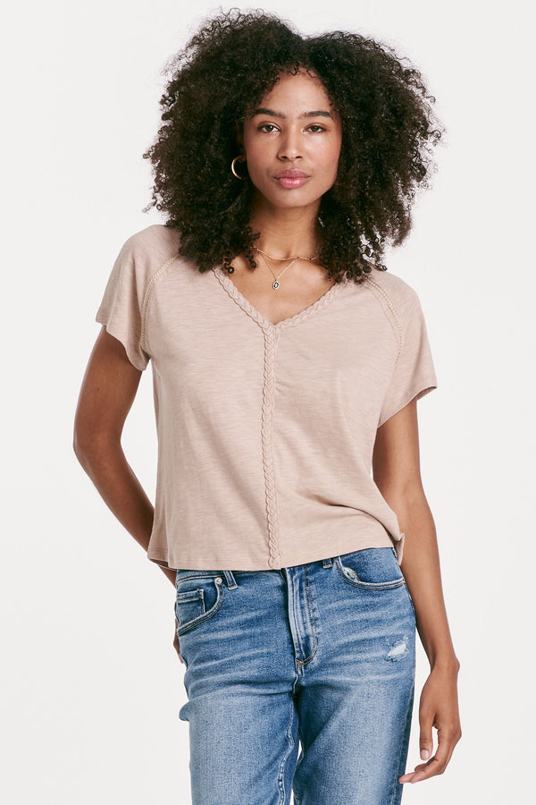 Raya Braided Trim Top Warm Sand