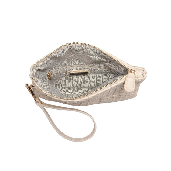 Aria Woven Wristlet Clutch Oatmilk