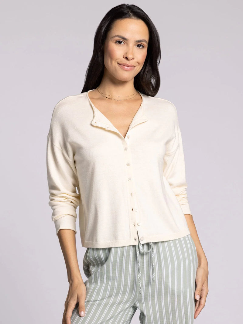 Della Drop Shoulder Cardi Ivory