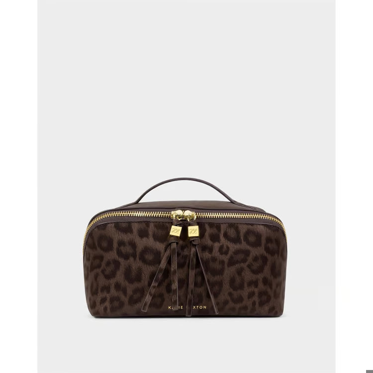 Medium Make Up Bag Chocolate Leopard