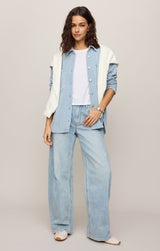 All Day Knit Stripe Jacket Santorini Indigo