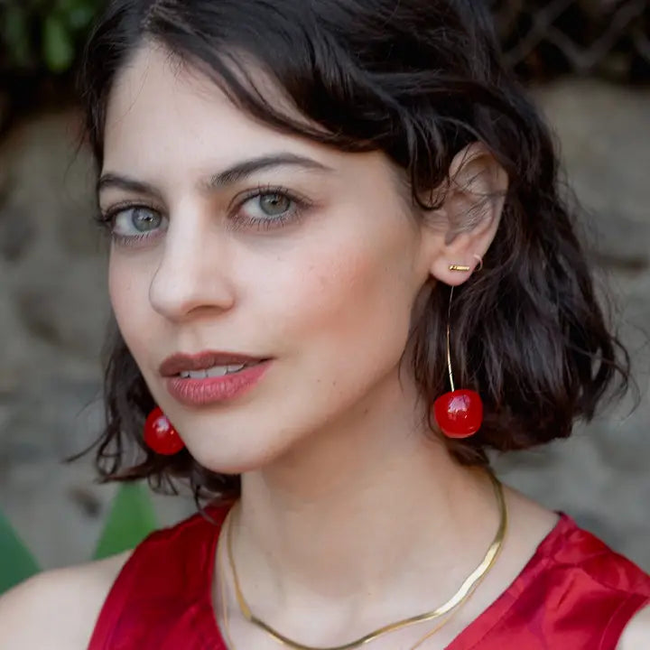 Cherry Threader Earrings