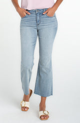 Hannah Cut Hem Crop Flare Jeans Temescal