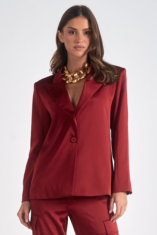 Satin Single Button Blazer