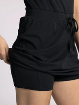 Ying Tie Waist Dress Black Oak Rib