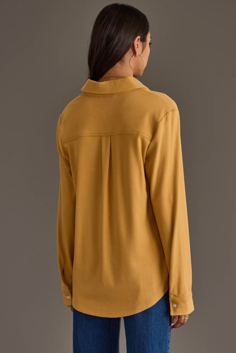 Kari Super Soft Button Up Shirt Mustard