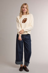 Football Jacquard Sweater Cream