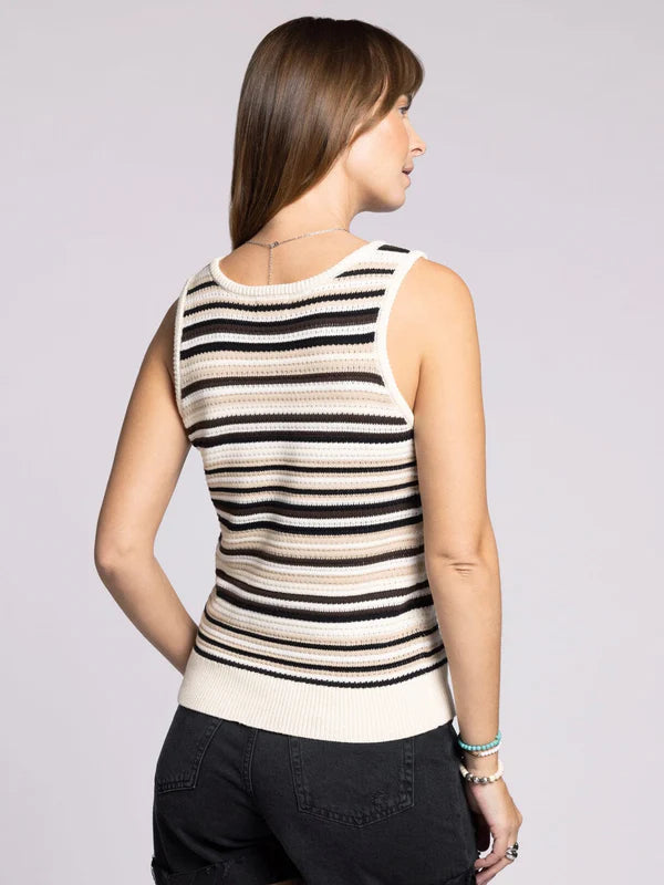 Yanell Sweater Tank Black Multi