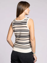 Yanell Sweater Tank Black Multi