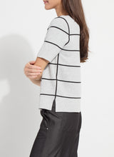Odessa Reversible Knit Short Sleeve Tee Black + Pearl Grey Melange