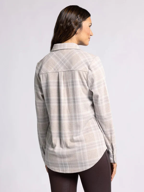 Lewis Button Up Shirt White Dove Plaid