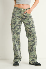 Relaxed Straight Leg Pants Camo