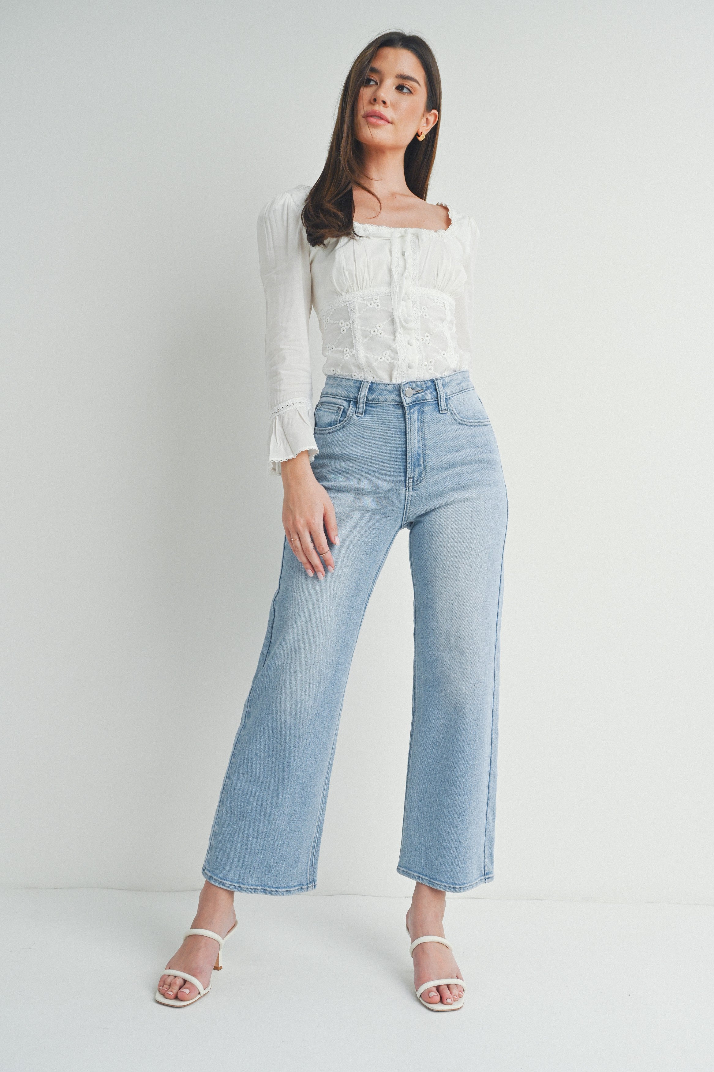 Slim Wide Leg Jeans Light