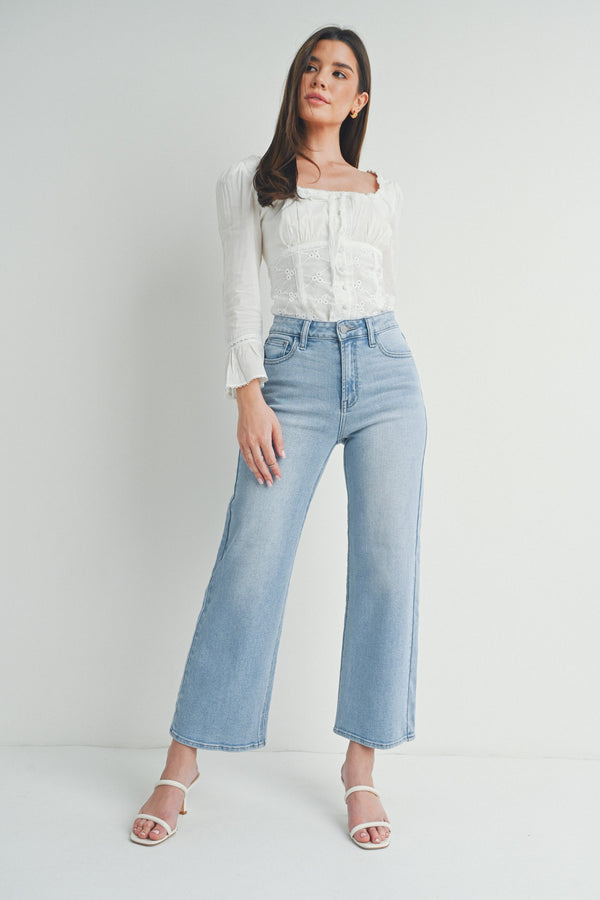 Slim Wide Leg Jeans Light