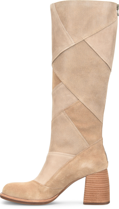 Asbee Tall Patchwork Boots Taupe Combo