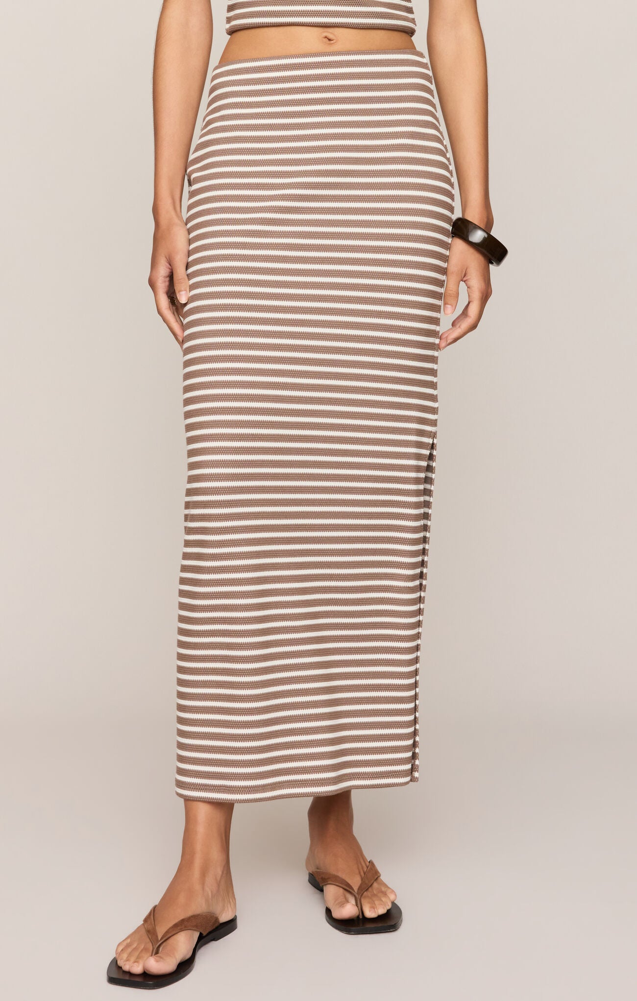 Ainslie Stripe Midi Skirt River Rock